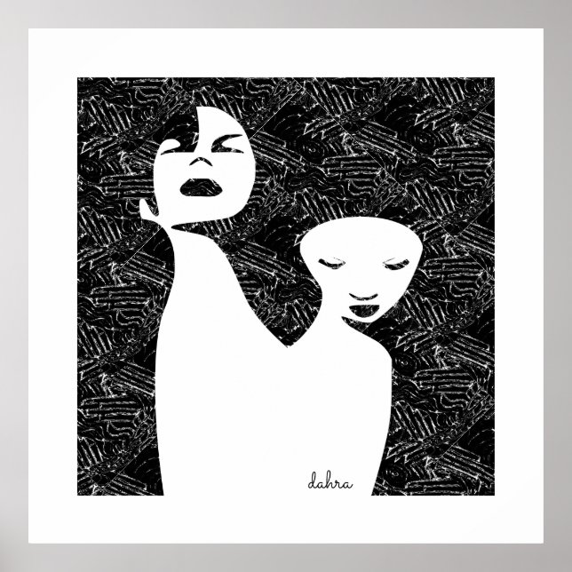 Affiche Deux femmes noires de l'art Abstrait (Devant)