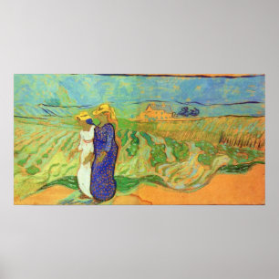 Affiche Deux femmes traversant les champs par Vincent van