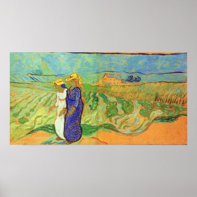 Affiche Deux femmes traversant les champs par Vincent van  (Devant)