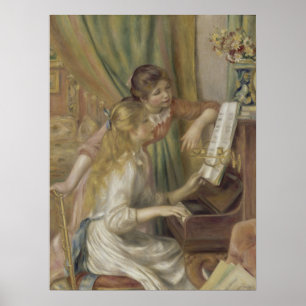 Affiche Deux filles au piano de Renoir