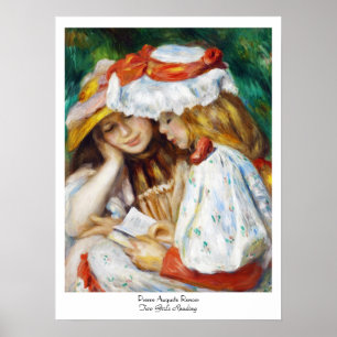 Affiche Deux filles Lecture Pierre Auguste Renoir peinture