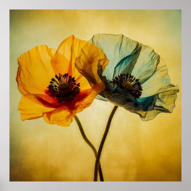 Affiche Deux fleurs (Devant)
