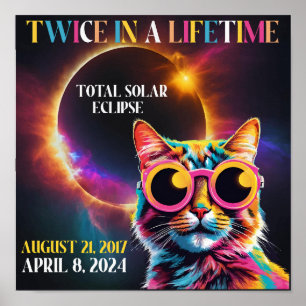 Affiche Deux Fois Dans Une Vie Total Éclipse Solaire 2024