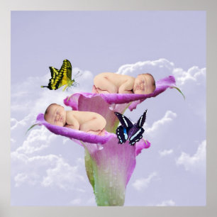 Affiche Deux fois la joie avec l'affiche des jumeaux