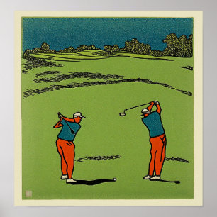 Affiche Deux golfeurs Boîtier Imprimé