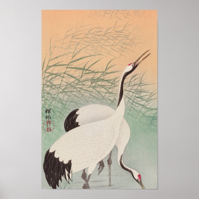 Affiche Deux grues (1925-1936) par Ohara Koson (Devant)