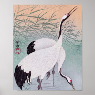 Affiche Deux grues vintages