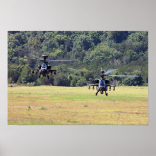 Affiche Deux hélicoptères Apache AH-64D
