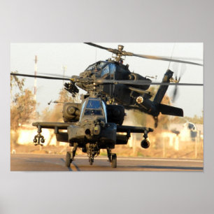 Affiche Deux hélicoptères d'AH-64 Apache
