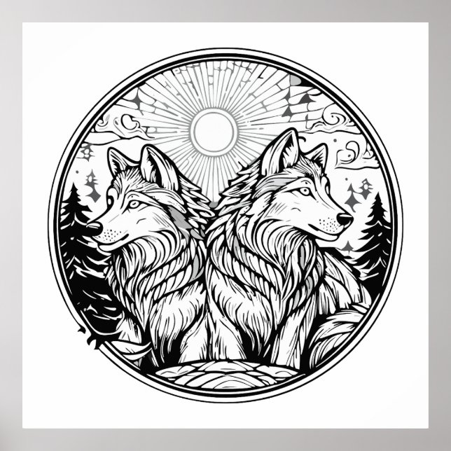 Affiche Deux loups (Devant)
