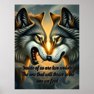 Affiche deux loups