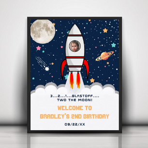 Affiche Deux lune Rocket Ship 2e anniversaire Photo