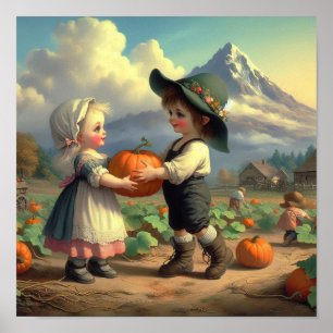 Affiche Deux Munchkins Vintages adorables dans un Patch Ci