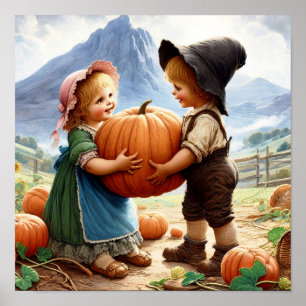 Affiche Deux Munchkins Vintages adorables dans un Patch Ci