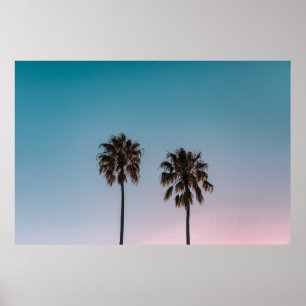 AFFICHE DEUX PALMIERS VERTS