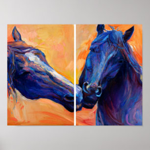 Affiche Deux peintures à la tête de cheval : Le Duo d'Art