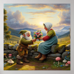 Affiche Deux personnages Munchkin Adulte au charme Vintage