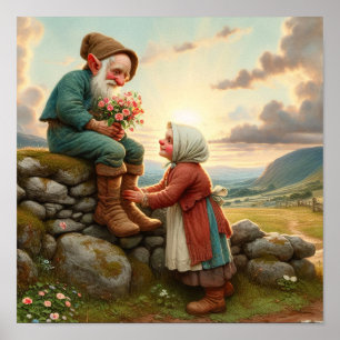 Affiche Deux personnages Munchkin Adulte au charme Vintage
