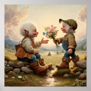 Affiche Deux personnages Munchkin Adulte au charme Vintage