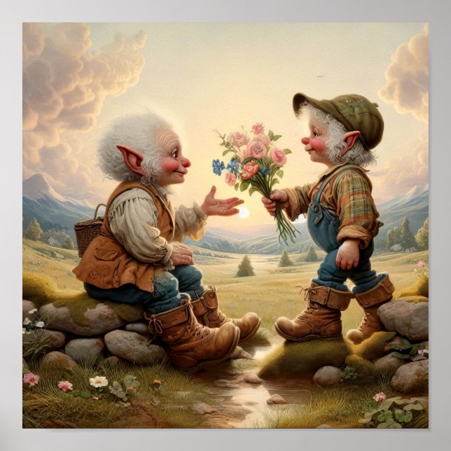 Affiche Deux personnages Munchkin Adulte au charme Vintage (Devant)