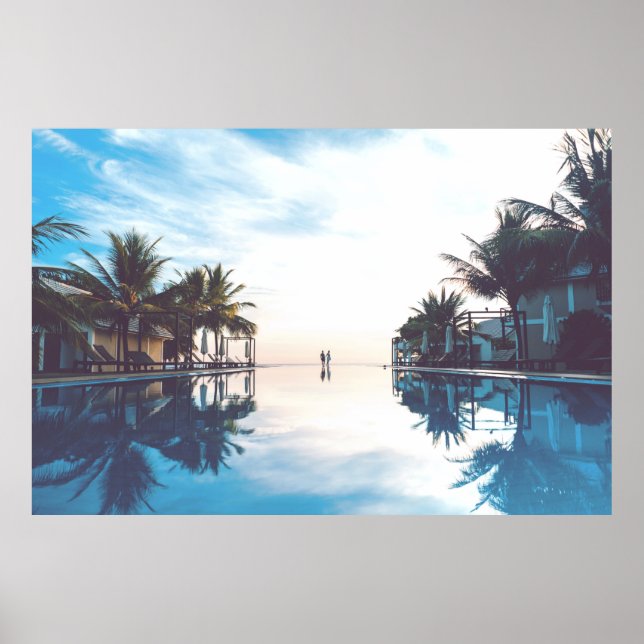 Affiche Deux personnes au bord de la piscine (Devant)