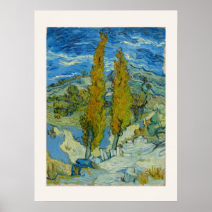 Affiche Deux Peupliers par Van Gogh - Paysage de Provence