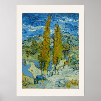 Affiche Deux Peupliers par Van Gogh - Paysage de Provence