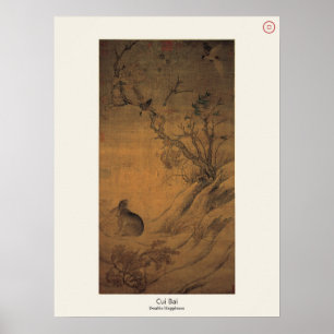 Affiche Deux pies et un lièvre - Cui Bai, Dynastie Song