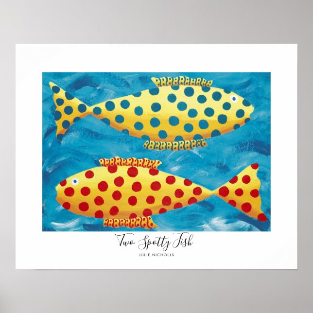 Affiche Deux poissons tachetés sous l'eau, peinture de la  (Devant)