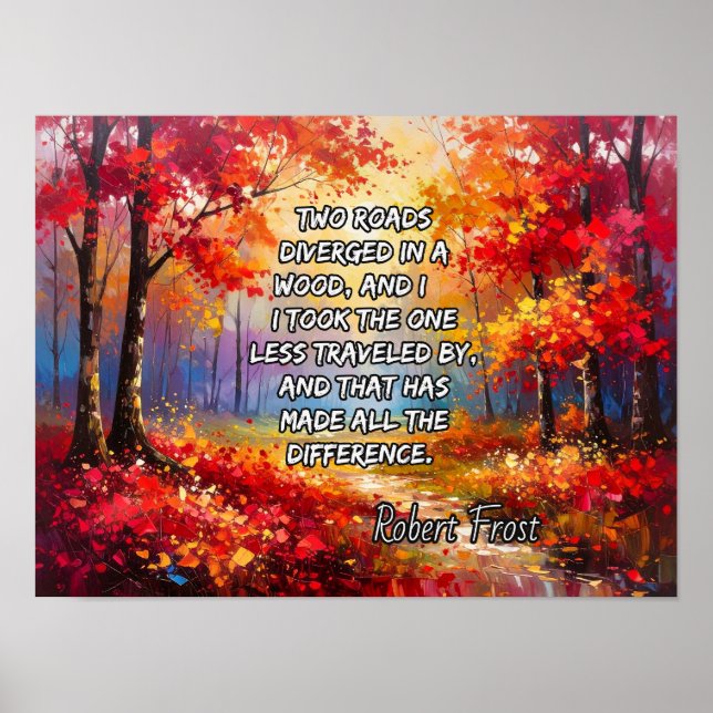 Affiche Deux routes ont été déviées dans un bois (Devant)