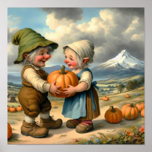 Affiche Deux serviettes adultes adorables dans un Patch Ci