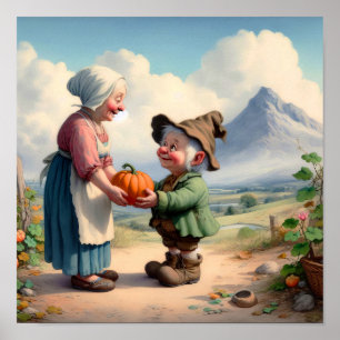 Affiche Deux serviettes adultes adorables dans un Patch Ci