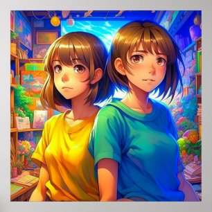 Affiche Deux soeurs Anime Girls