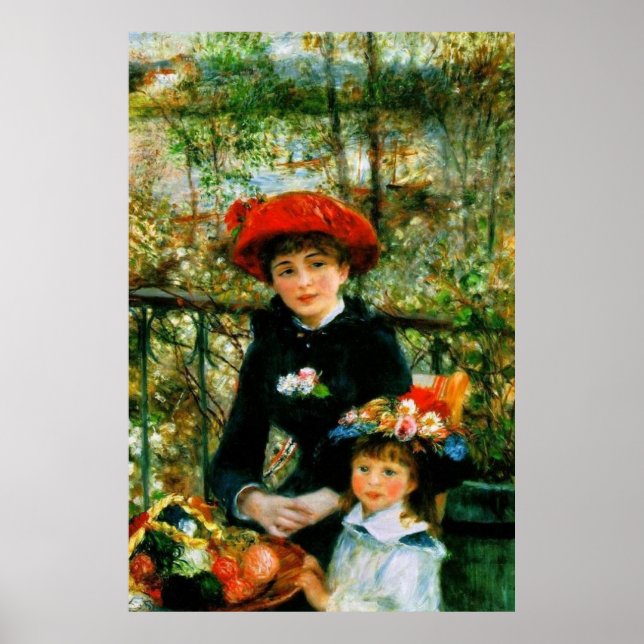 Affiche Deux Soeurs en terrasse par Renoir (Devant)