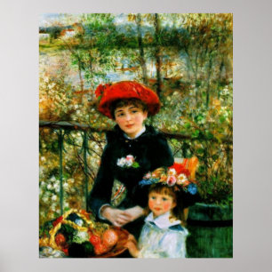 Affiche Deux Soeurs en terrasse par Renoir
