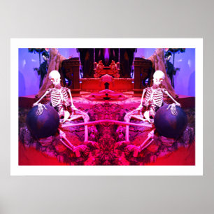 Affiche Deux squelettes éffrayants effrayants