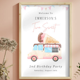 Affiche Deux Sweet Ice Cream Truck 2ème Anniversaire de Bi