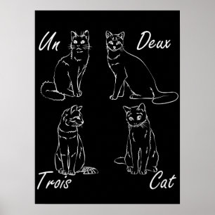 Affiche Deux Trois Cat Funny French