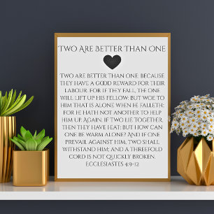 Affiche Deux valent mieux qu'un Ecclésiaste 4:9 Mariage