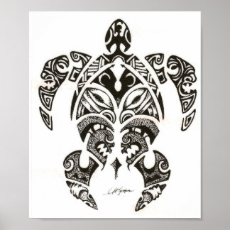 Affiche deux visages (honu)tortue