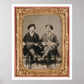 Affiche Deux voleurs, assis avec des instruments (40050)