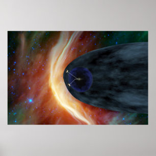 Affiche Deux Voyageurs Spacecraft Explorer L'Espace Turbul