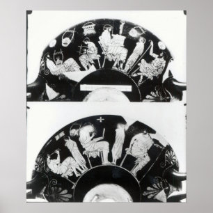 Affiche Deux vues d'un rouge-chiffre tasse de grenier