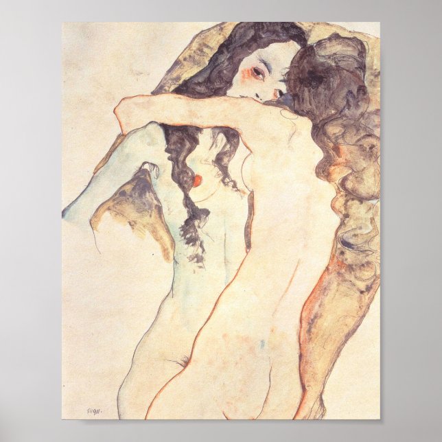 Affiche Deux Women Embracing Egon Schile (Devant)