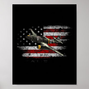 Affiche Deuxième Guerre mondiale Avion allemand Me 262 Avi