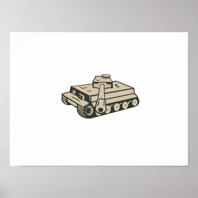 Affiche Deuxième Guerre Mondiale Char Allemand (Devant)