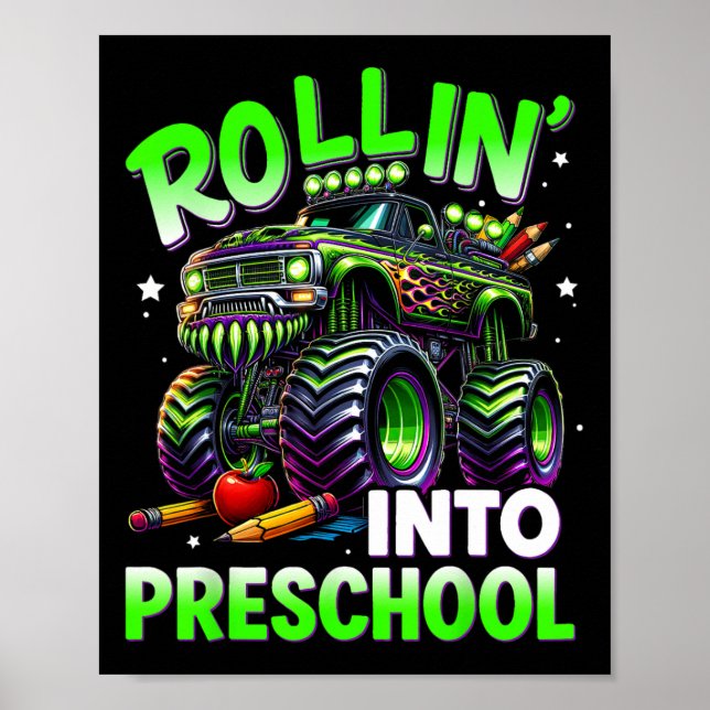Affiche Dévaler Vers La Maternelle Monster Truck Retour À  (Devant)