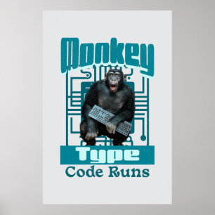 Affiche Développeur Full-Stack de type singe, code s'exécu
