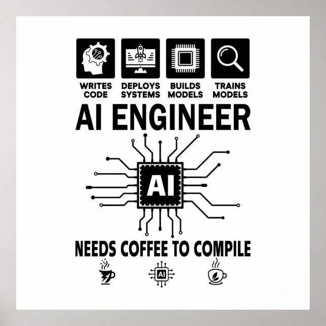 Affiche Développeur Programmeur Codeur Ingénieur en Intell (Devant)