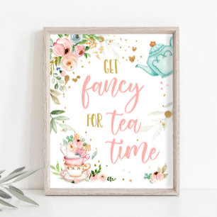 Affiche Devenez Chic Pour L'heure Du Thé Bébé En Route Pou